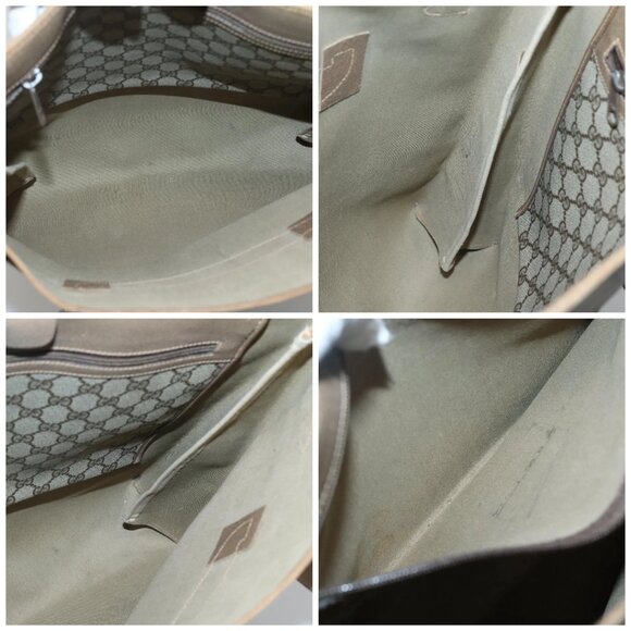 GUCCI GG Supreme Web Sherry Line Tote Bag PVC Beige Gold 39 02 091 Auth 135062 - Picture 14 of 15